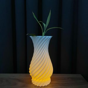 LED Işıklı Spiral Tasarımlı Dekoratif Vazo